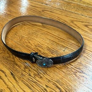 Vintage Brighton black croc print belt.  Size Medium (28).